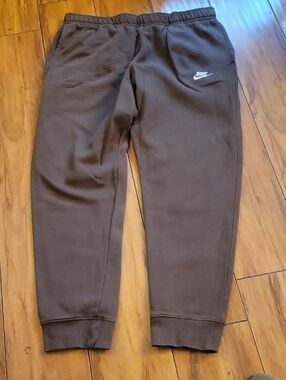 Nike  Brown Sweatpants with White Logo